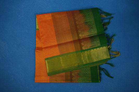 Orange vintage silk cotton saree