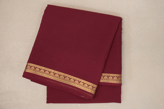 Deep Maroon Mysore Silk Saree