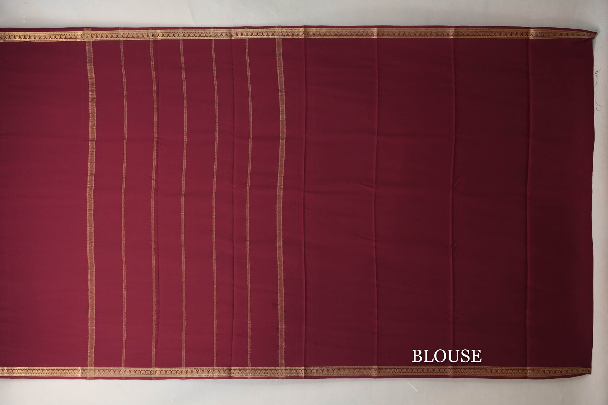 Deep Maroon Mysore Silk Saree blouse