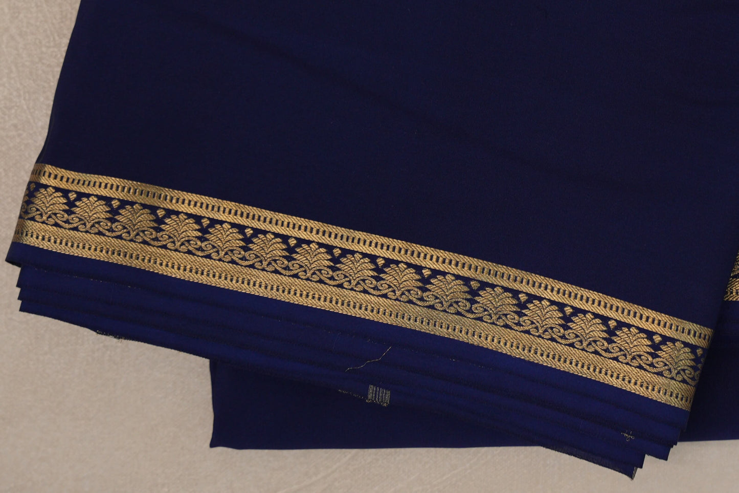Navy Blue Mysore Silk Saree border