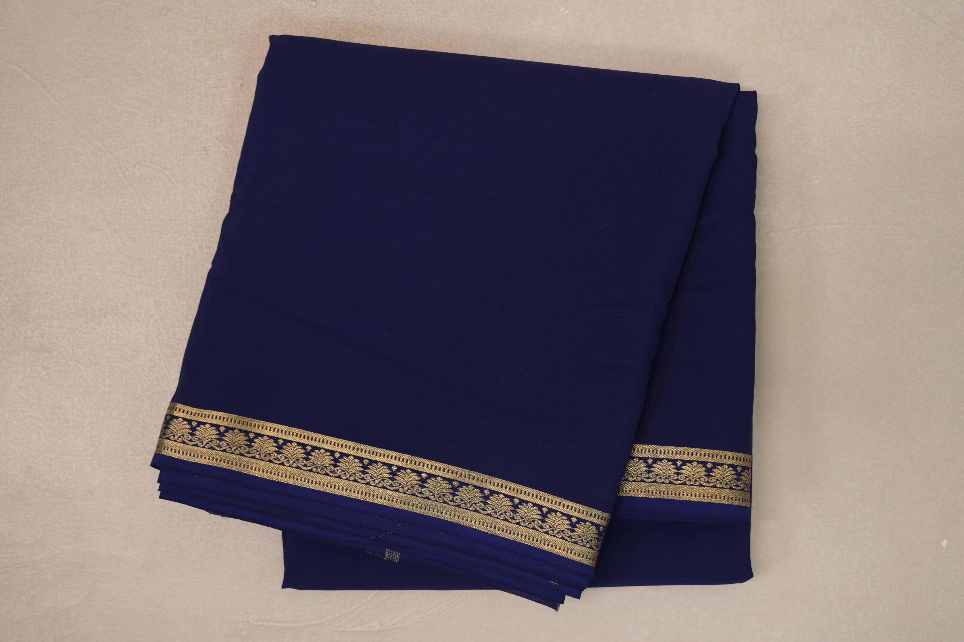 Navy Blue Mysore Silk Saree