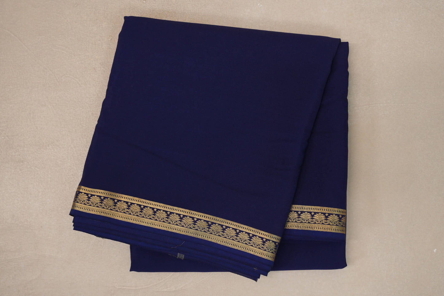 Navy Blue Mysore Silk Saree