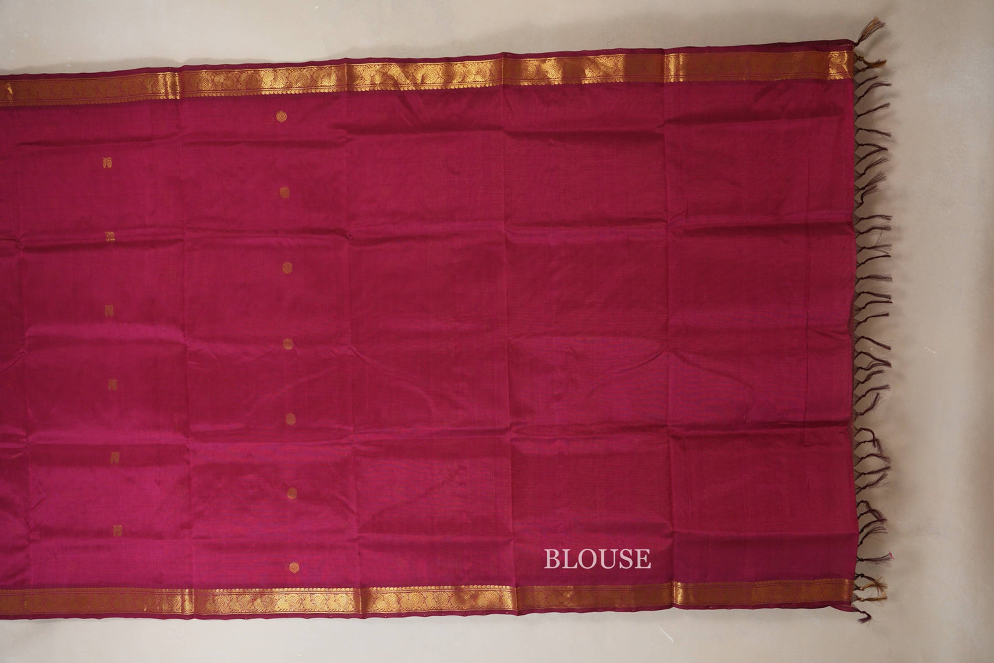 Reddish Pink Vegan Silk Cotton Saree blouse