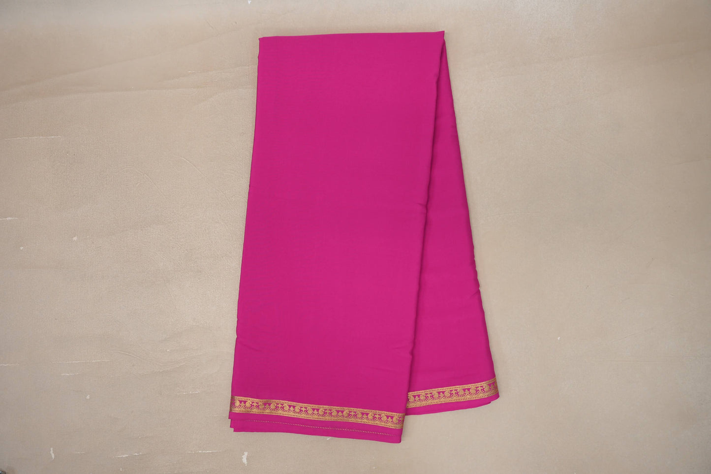 Online Bright Pink Mysore Silk Saree