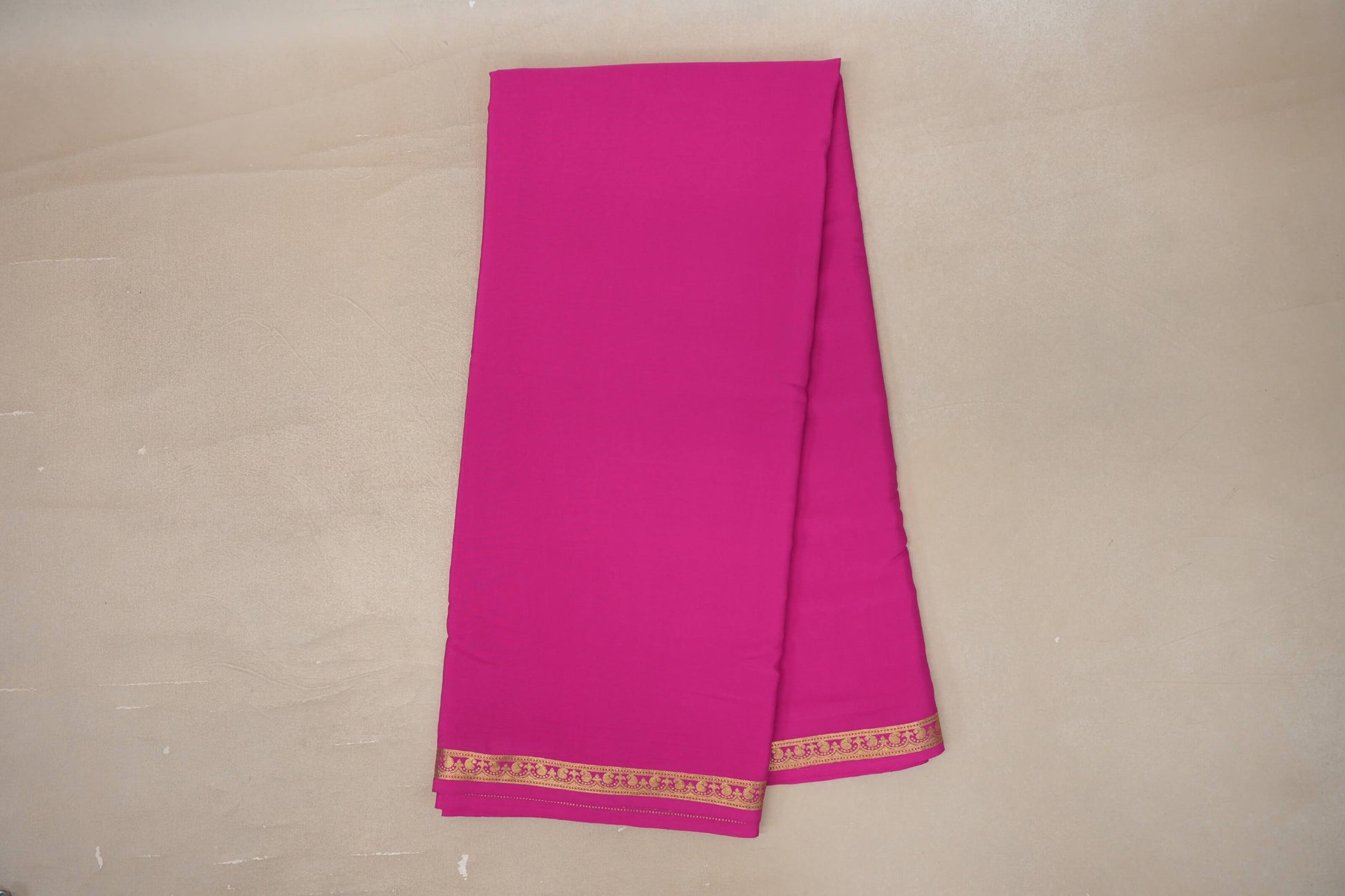 Online Bright Pink Mysore Silk Saree
