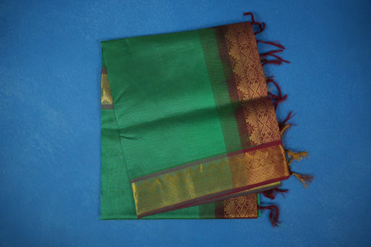 Green vintage silk cotton saree