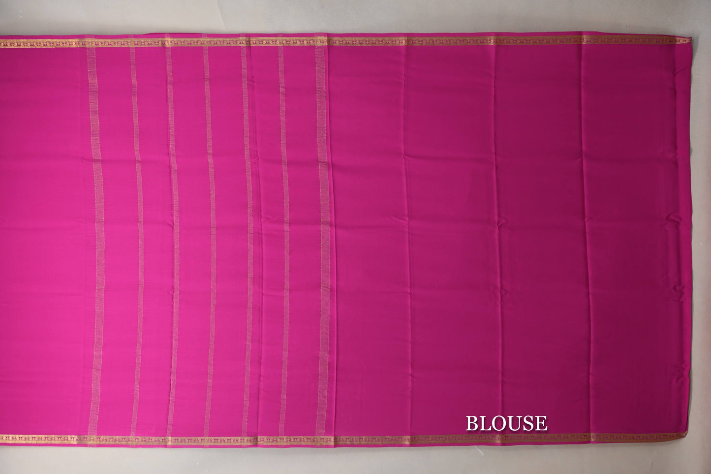 Bright Pink Mysore Silk Saree blouse