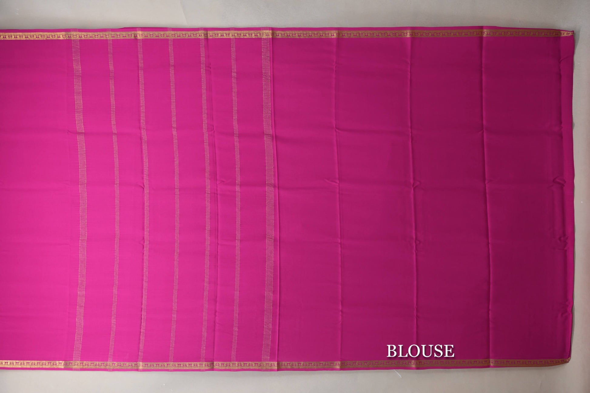 Bright Pink Mysore Silk Saree blouse