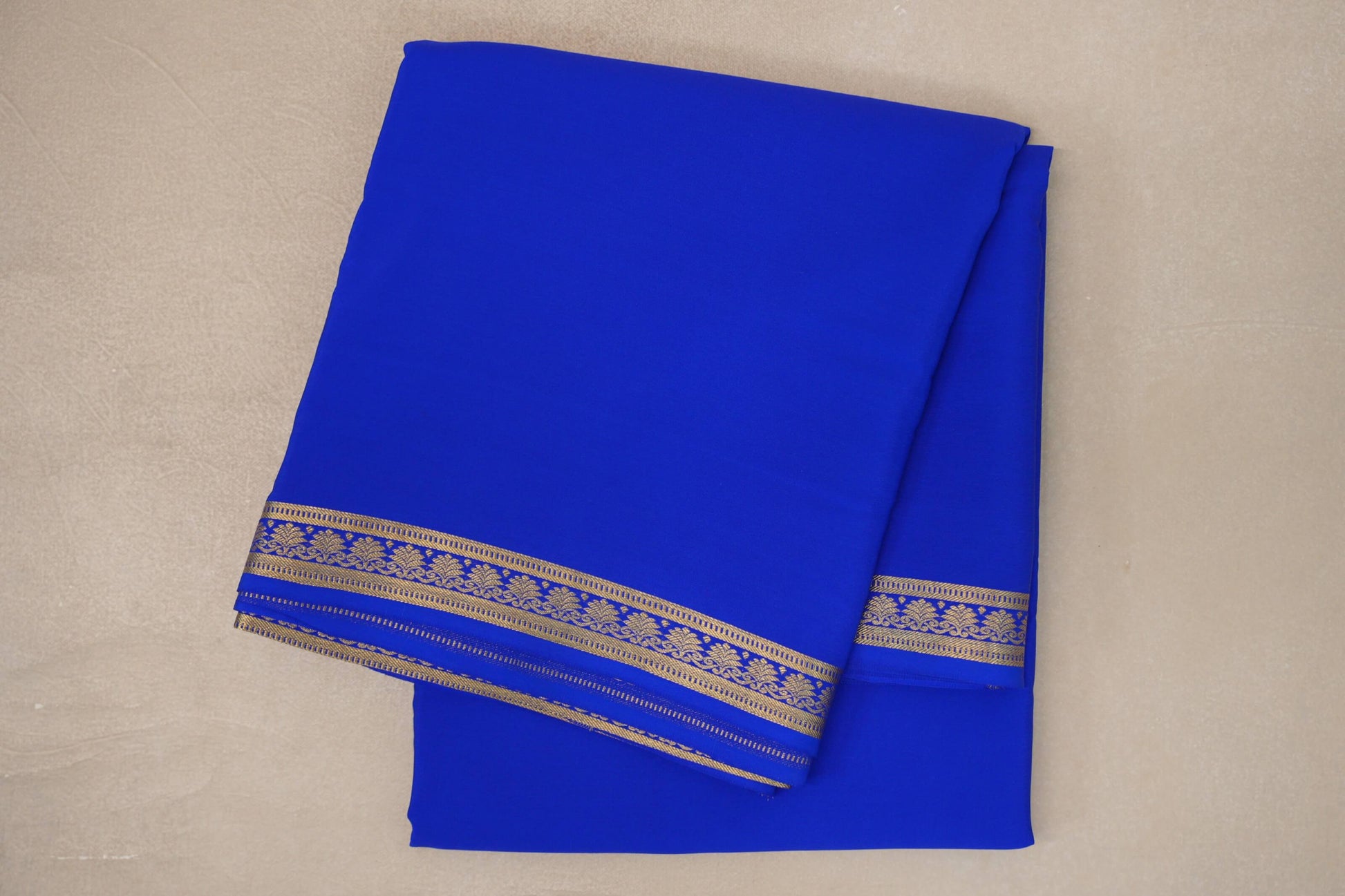 Dark Royal Blue Mysore Silk Saree