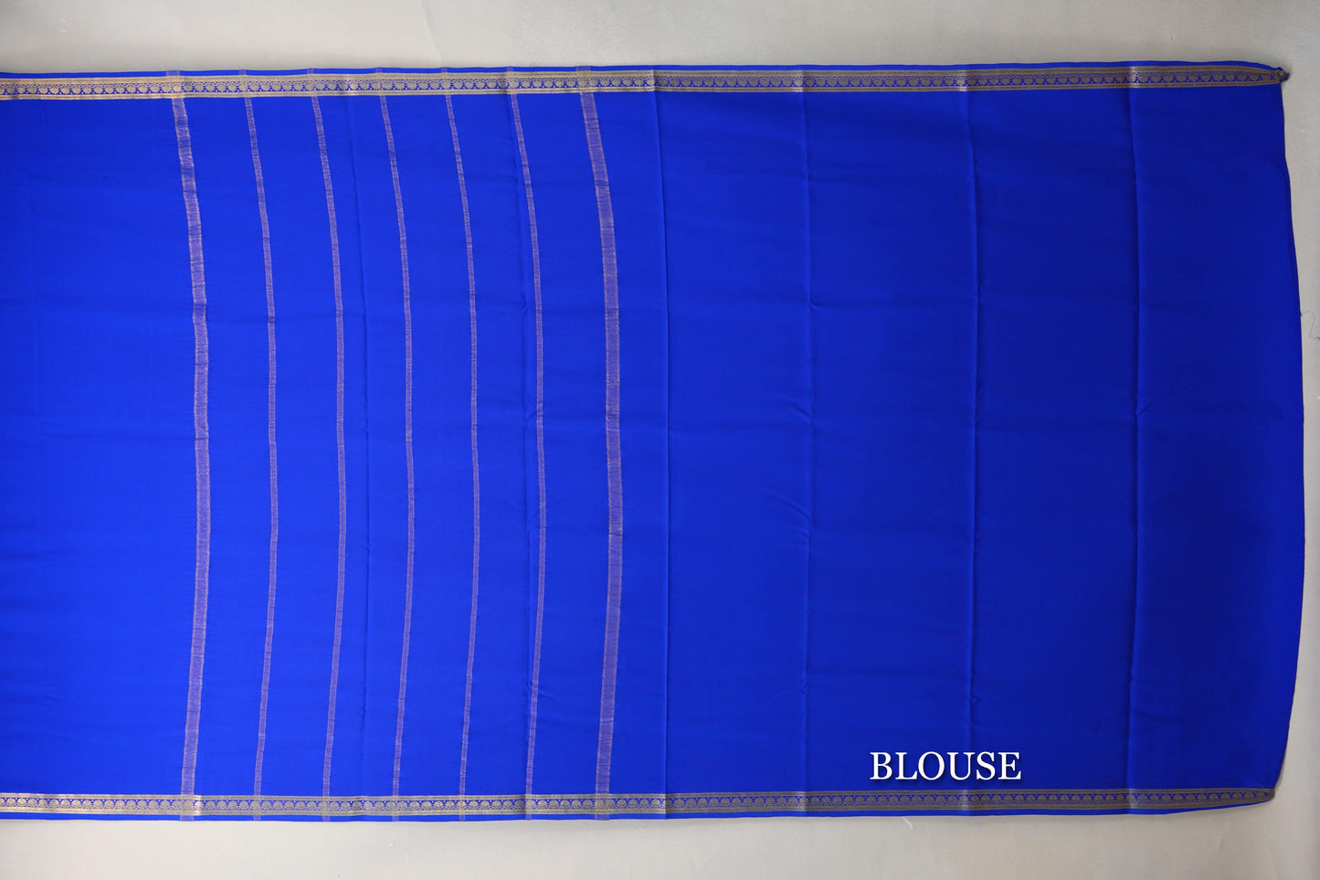 Dark Royal Blue Mysore Silk Saree blouse