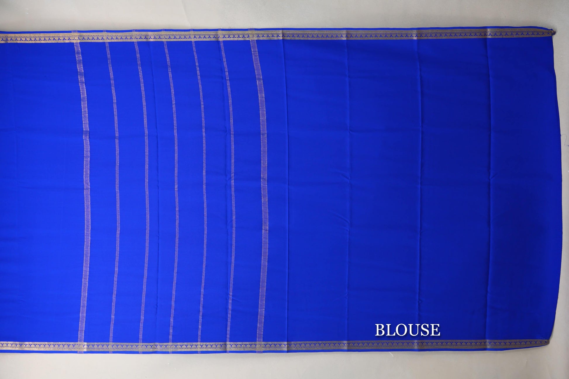 Dark Royal Blue Mysore Silk Saree blouse