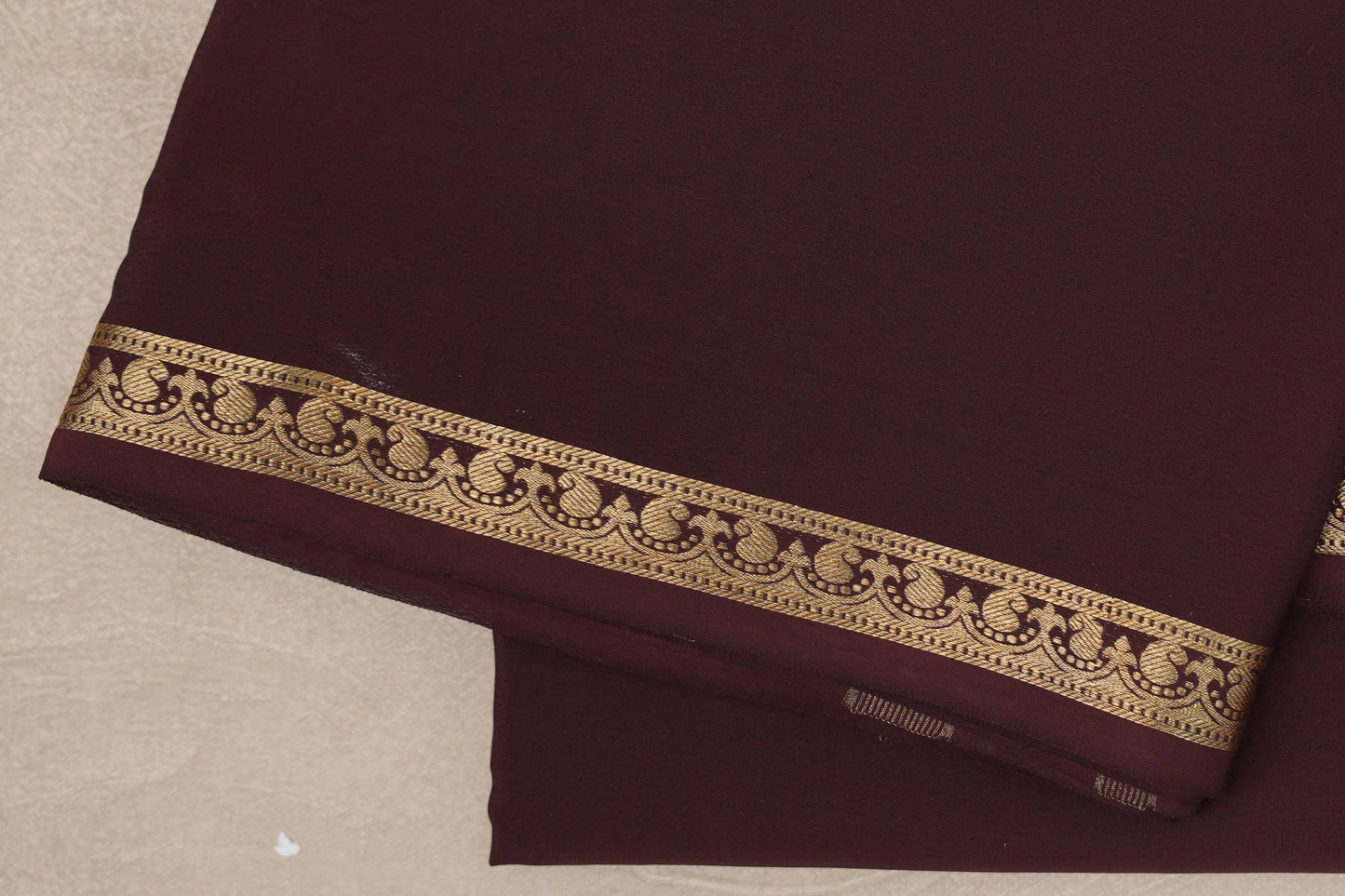 Coffee Brown Mysore Silk Saree border