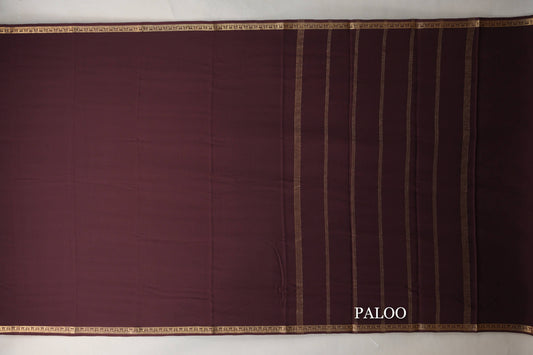 Coffee Brown Mysore Silk Saree paloo