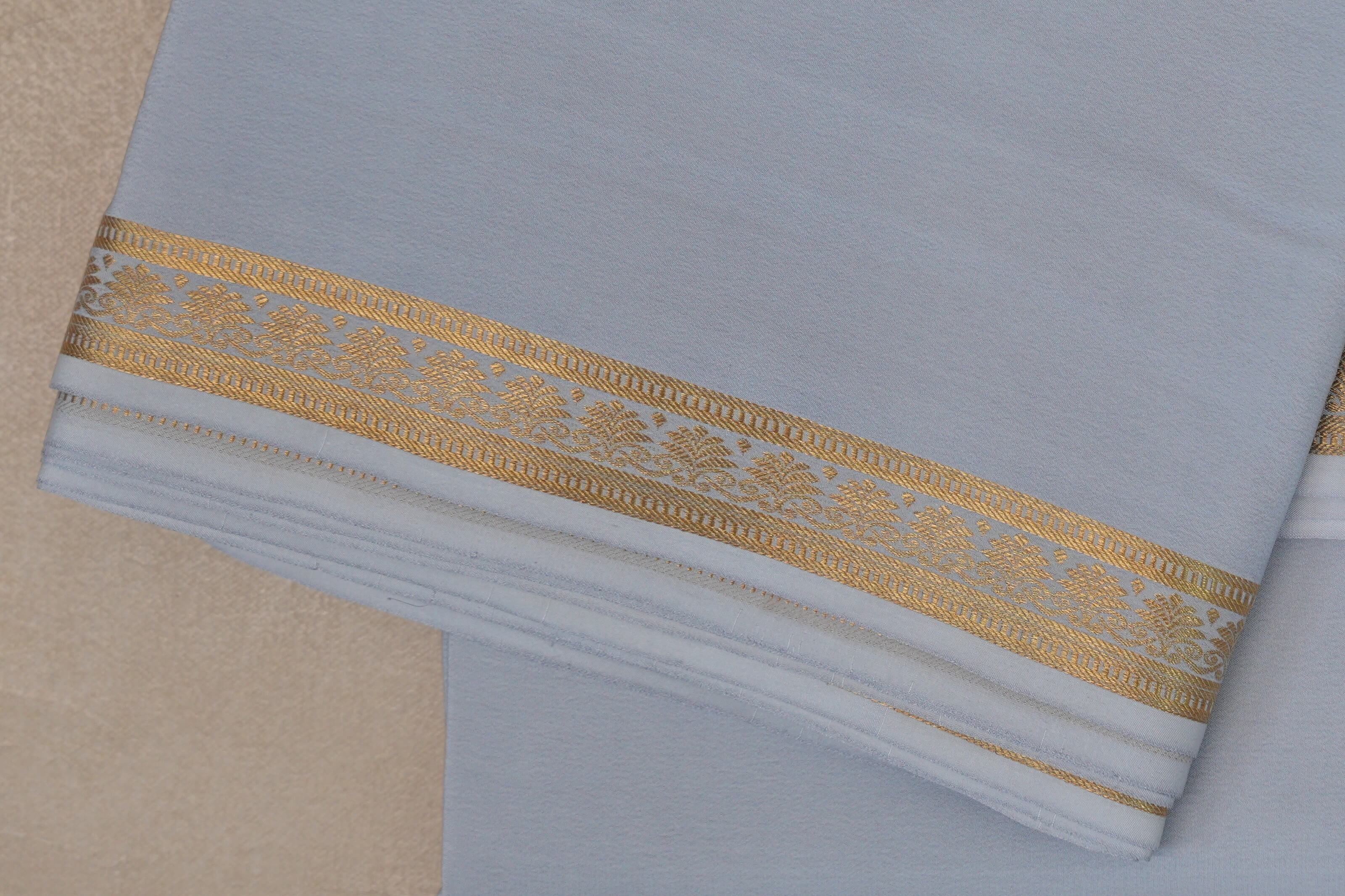 Bluish Grey Mysore Silk Saree border