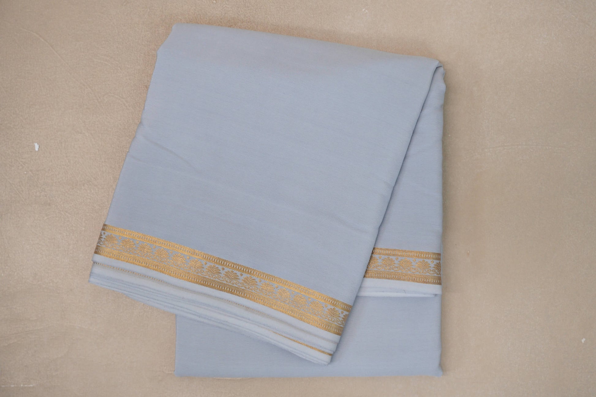 Bluish Grey Mysore Silk Saree