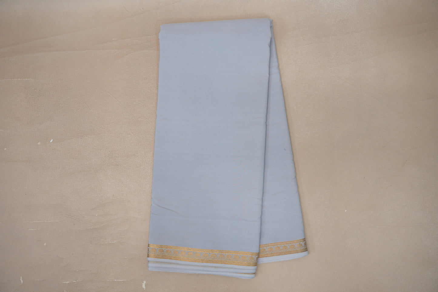 Online Bluish Grey Mysore Silk Saree