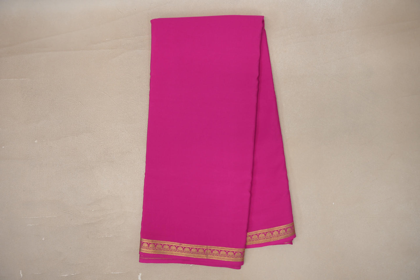 Online Bright Pink Mysore Silk Saree