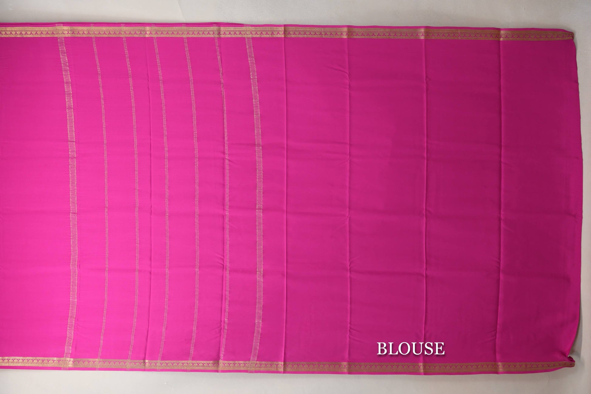 Bright Pink Mysore Silk Saree blouse