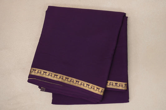Deep Plum Purple Mysore Silk Saree