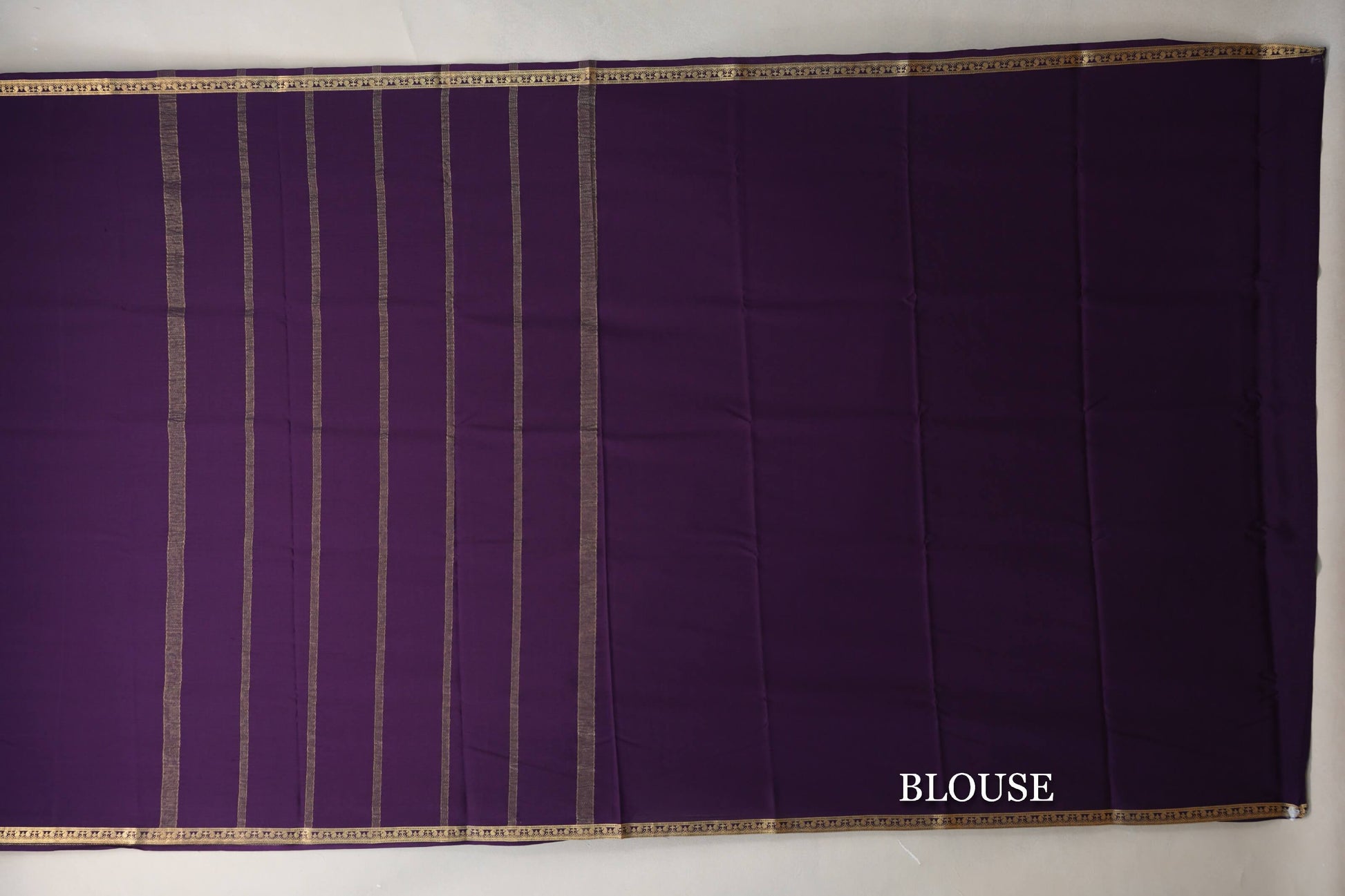 Deep Plum Purple Mysore Silk Saree blouse