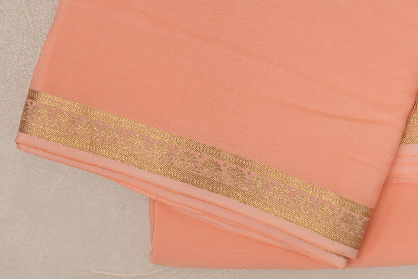 Peach Mysore Silk Saree border