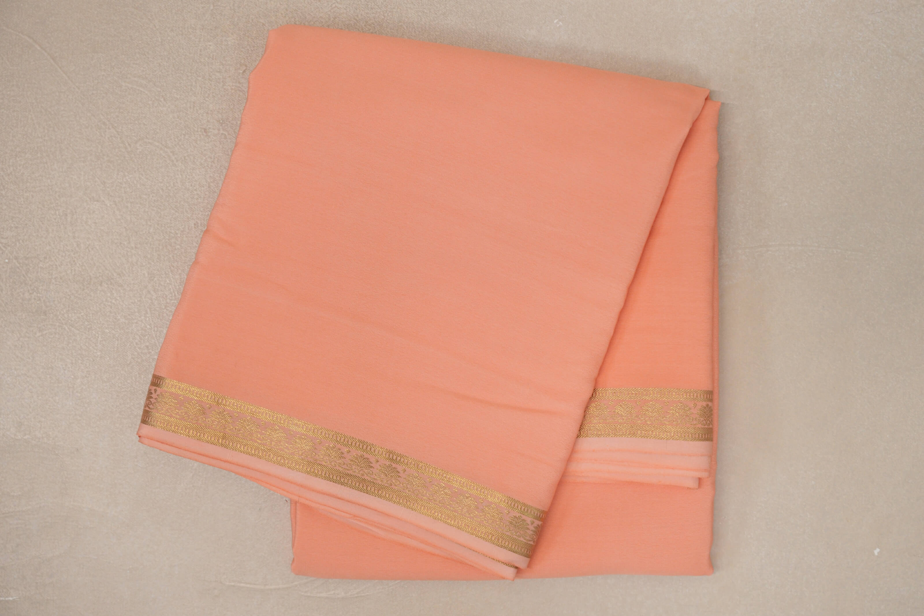 Peach Mysore Silk Saree