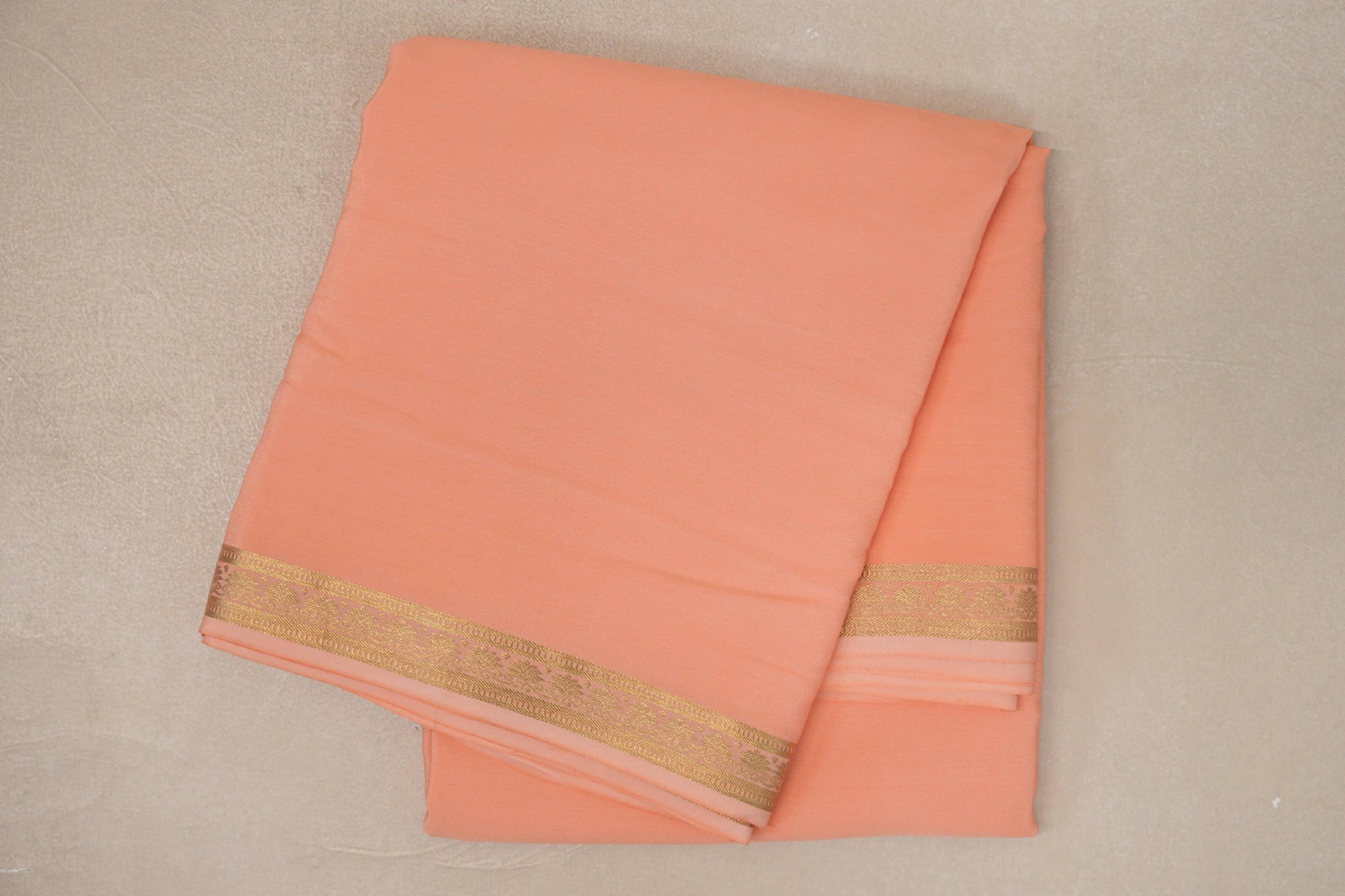 Peach Mysore Silk Saree