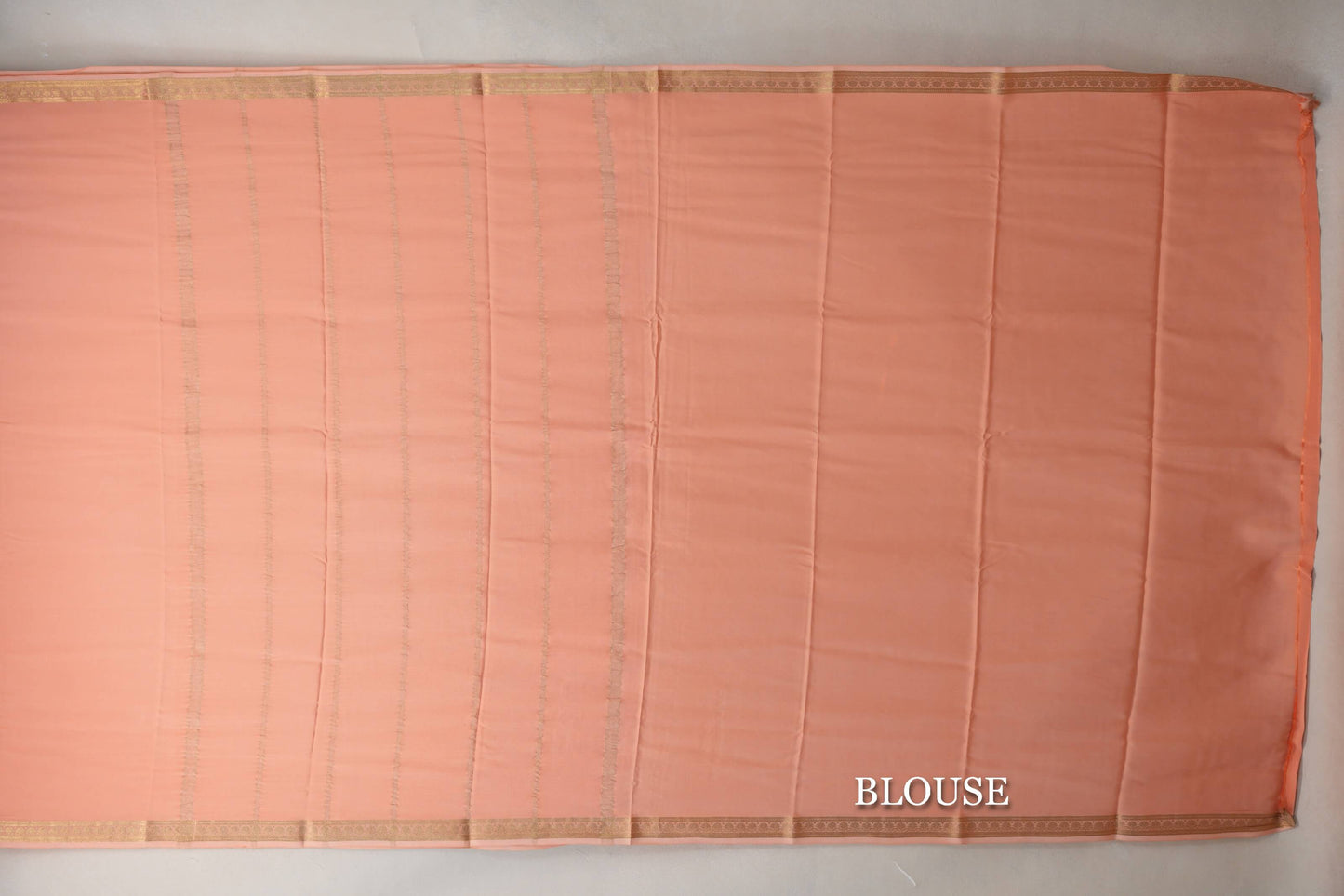 Peach Mysore Silk Saree blouse