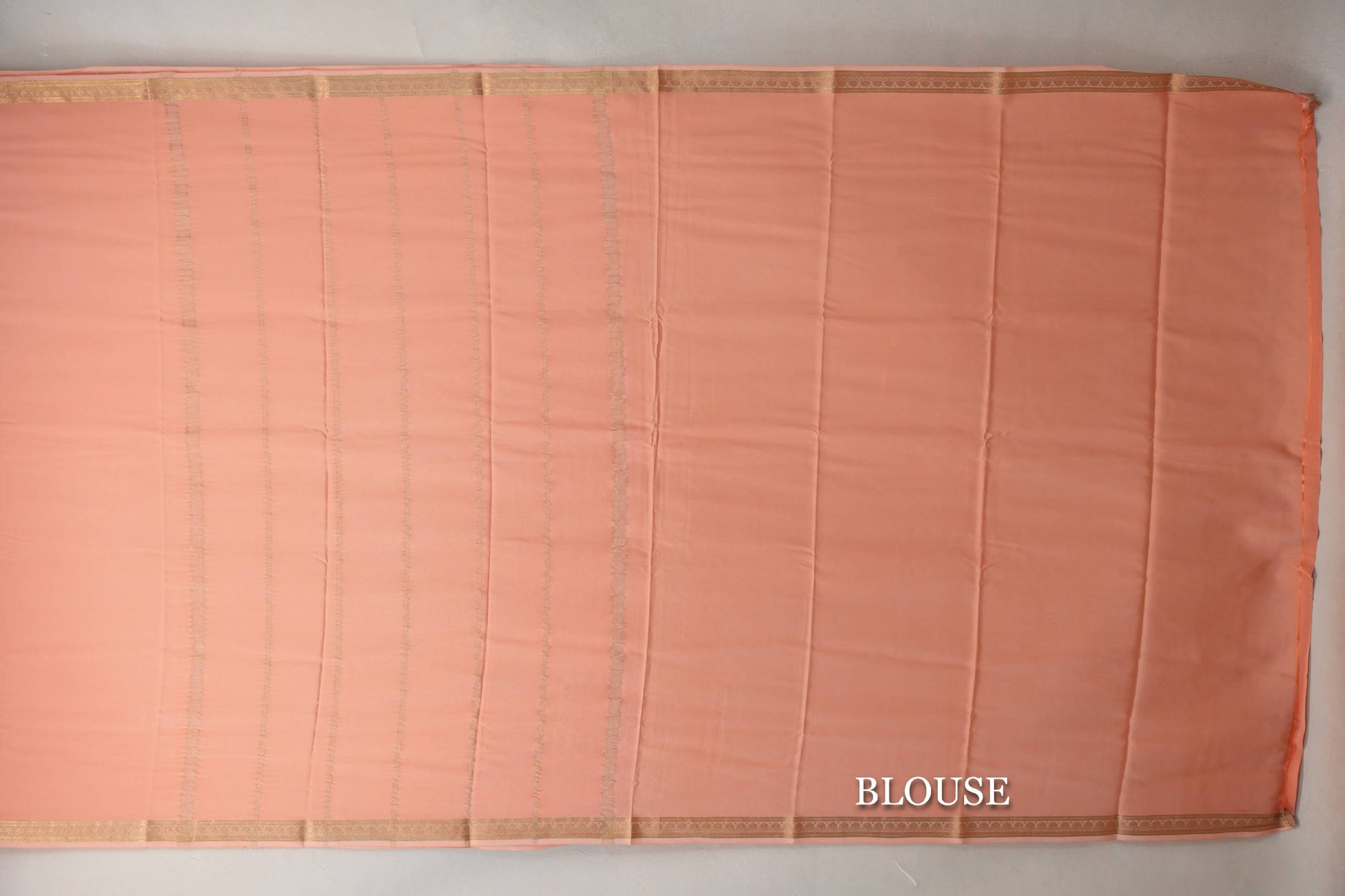 Peach Mysore Silk Saree blouse