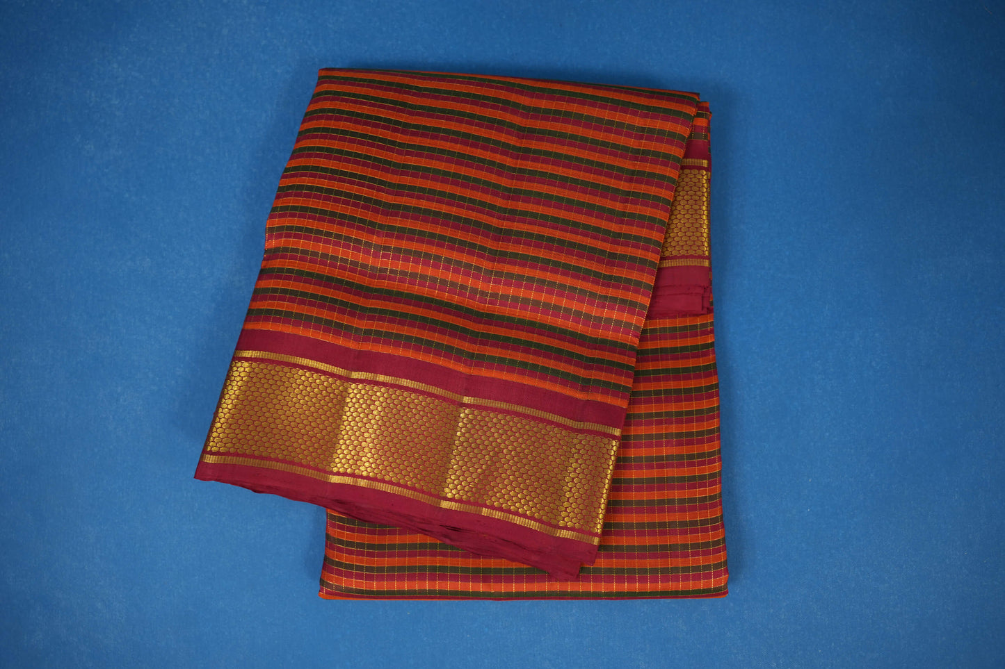 Multi color ten yards madisar silk saree