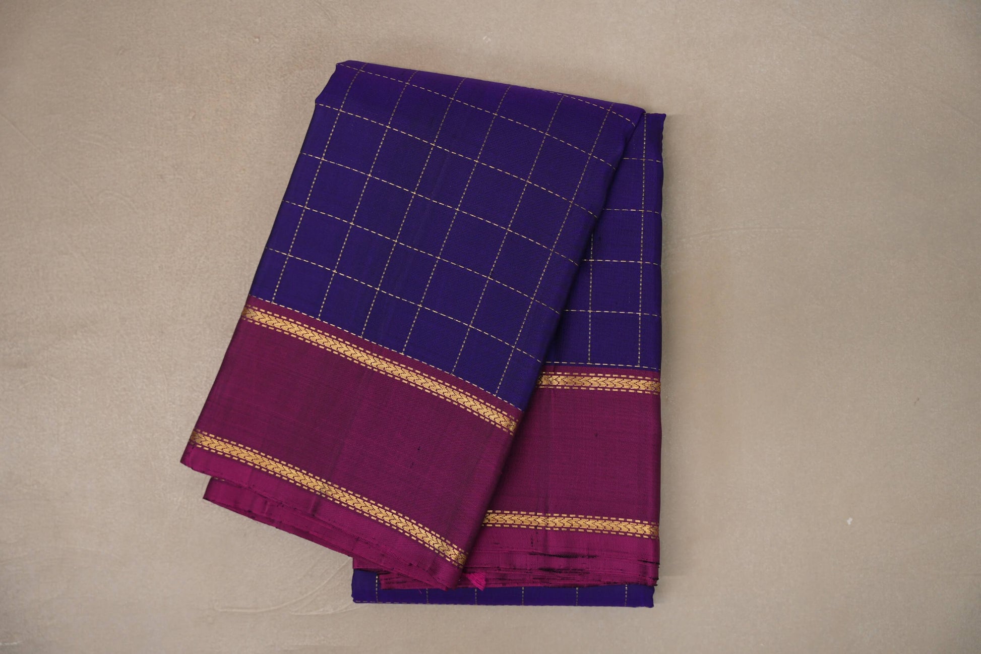 Violet Purple with Deep magenta Vintage Kanjivaram Silk Saree
