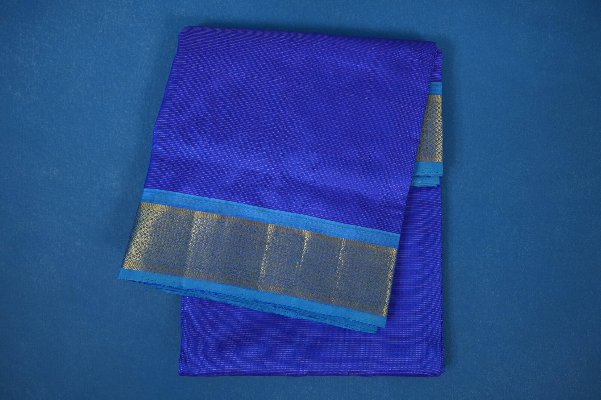 Royal blue ten yards madisar silk saree