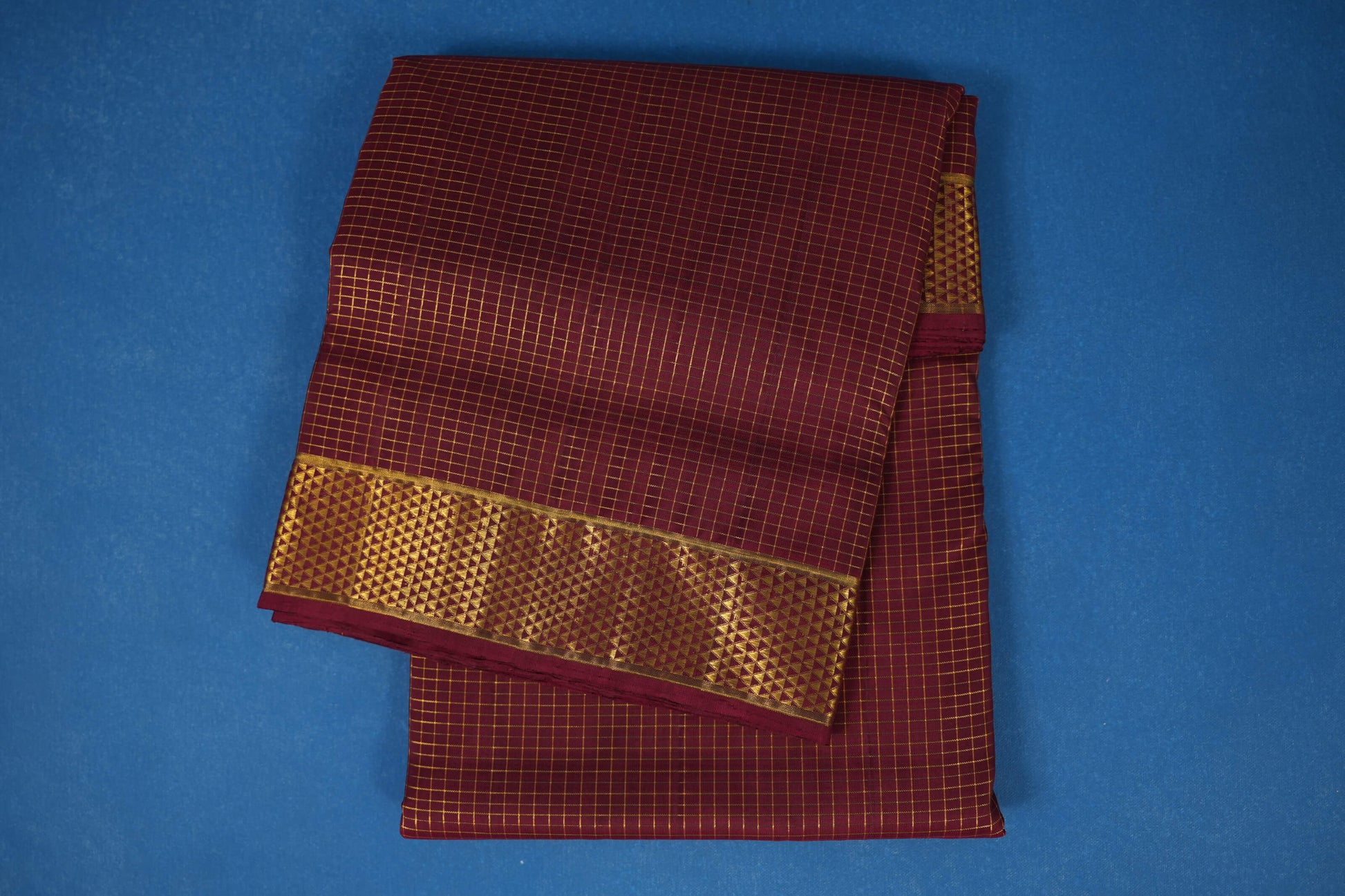 Brown ten yards madisar silk saree