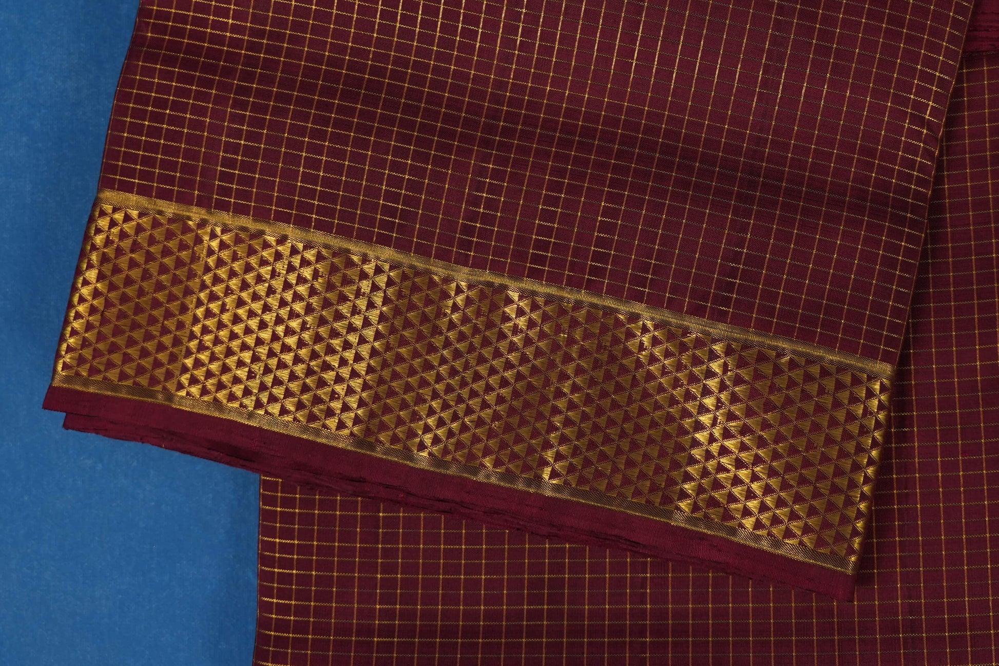 checked ten yards madisar silk saree