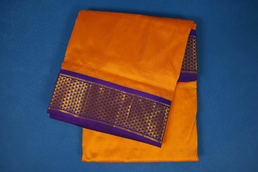 Mango yellow ten yards madisar silk saree