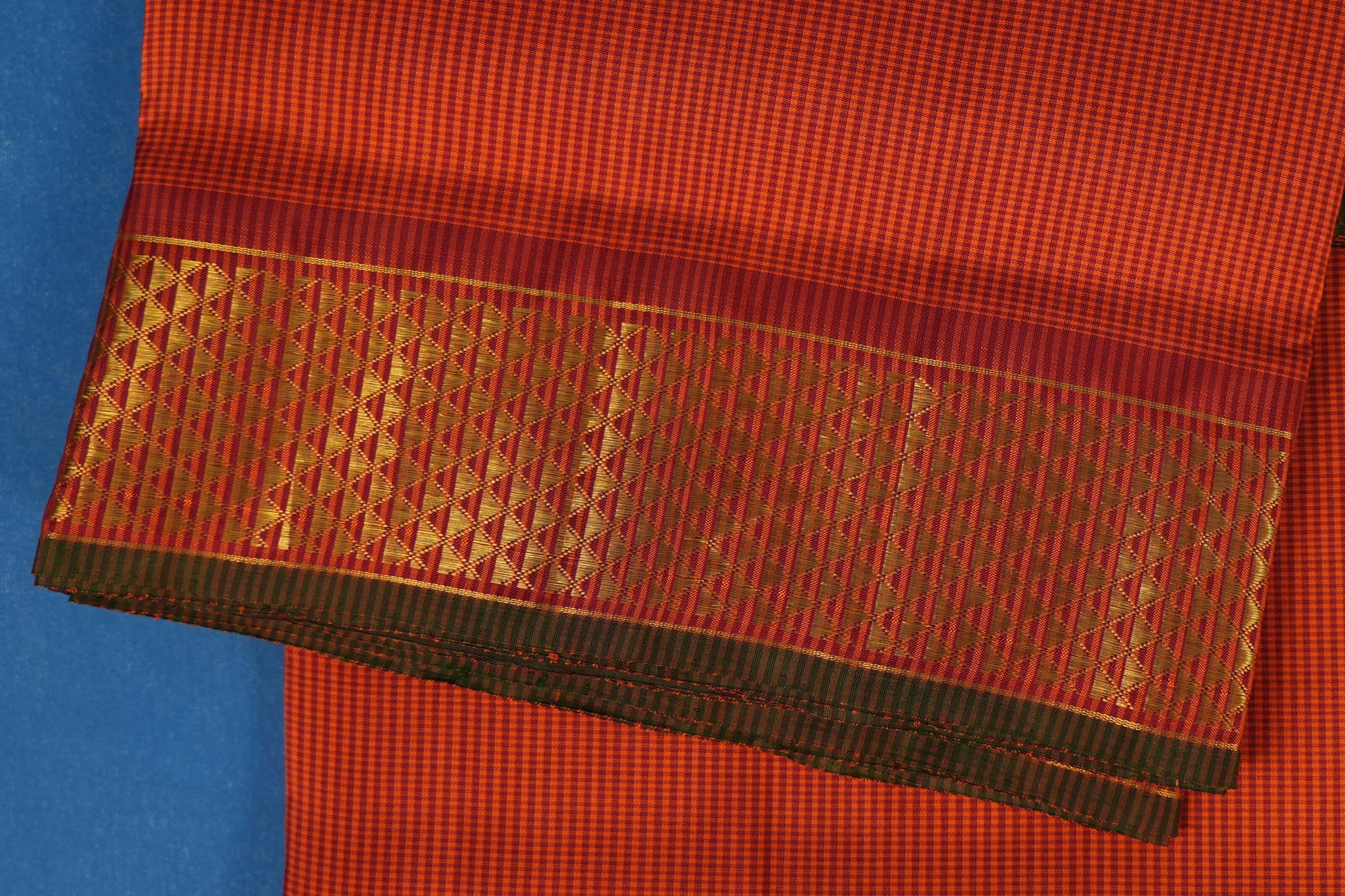 checked ten yards madisar silk saree