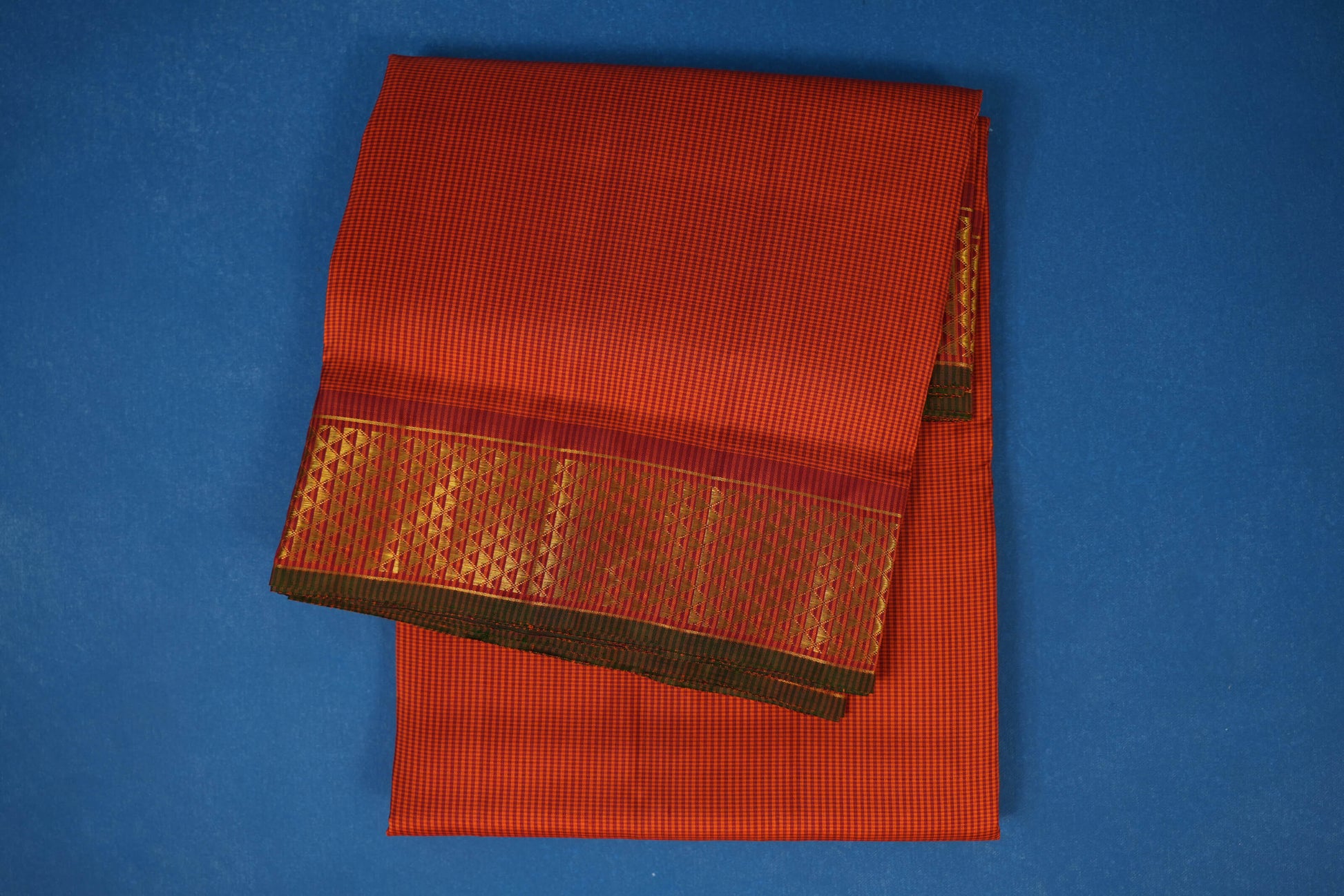 Rust ten yards madisar silk saree