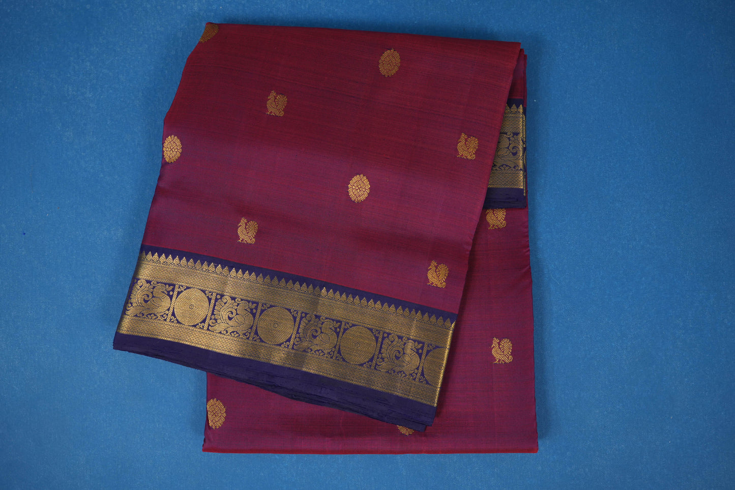 Maroon ten yards madisar silk saree