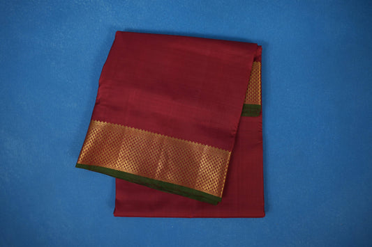 Maroon ten yards madisar silk saree