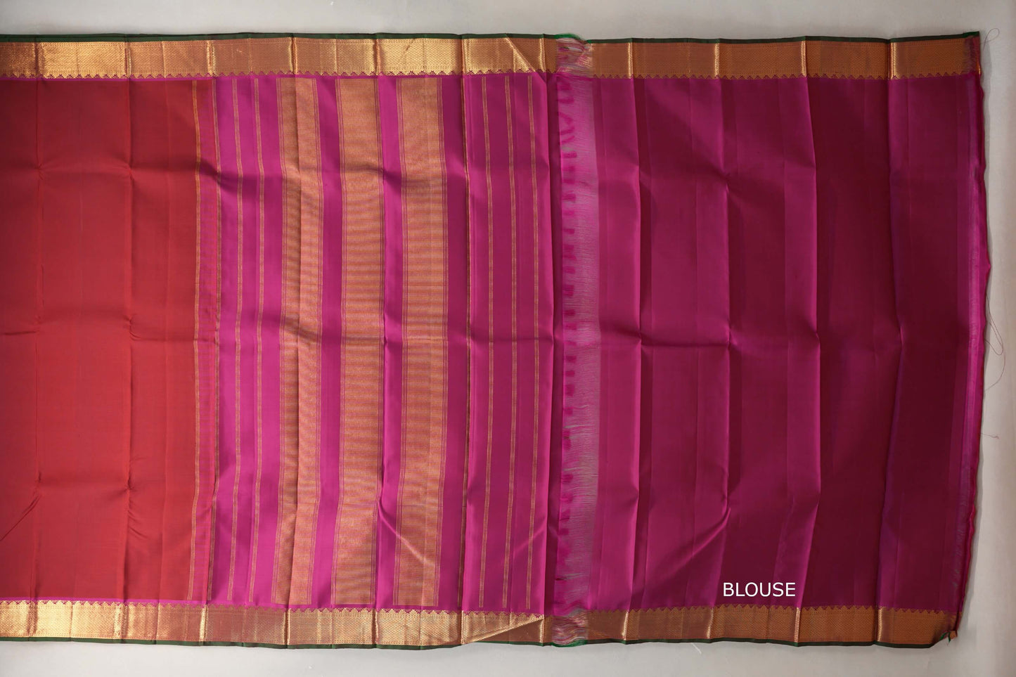 Deep Maroon with magenta border Vintage Kanjivaram Silk Saree SS9794