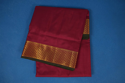 Maroon ten yards madisar silk saree