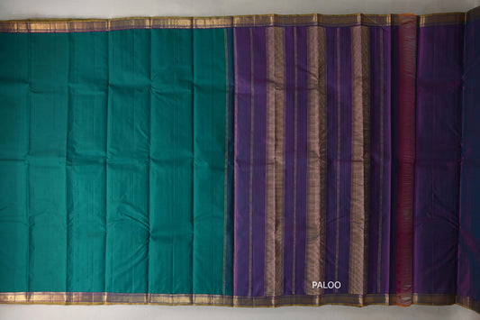 Peacock Green Vintage Kanjivaram Silk Saree by Shreenivas Silks  paloo