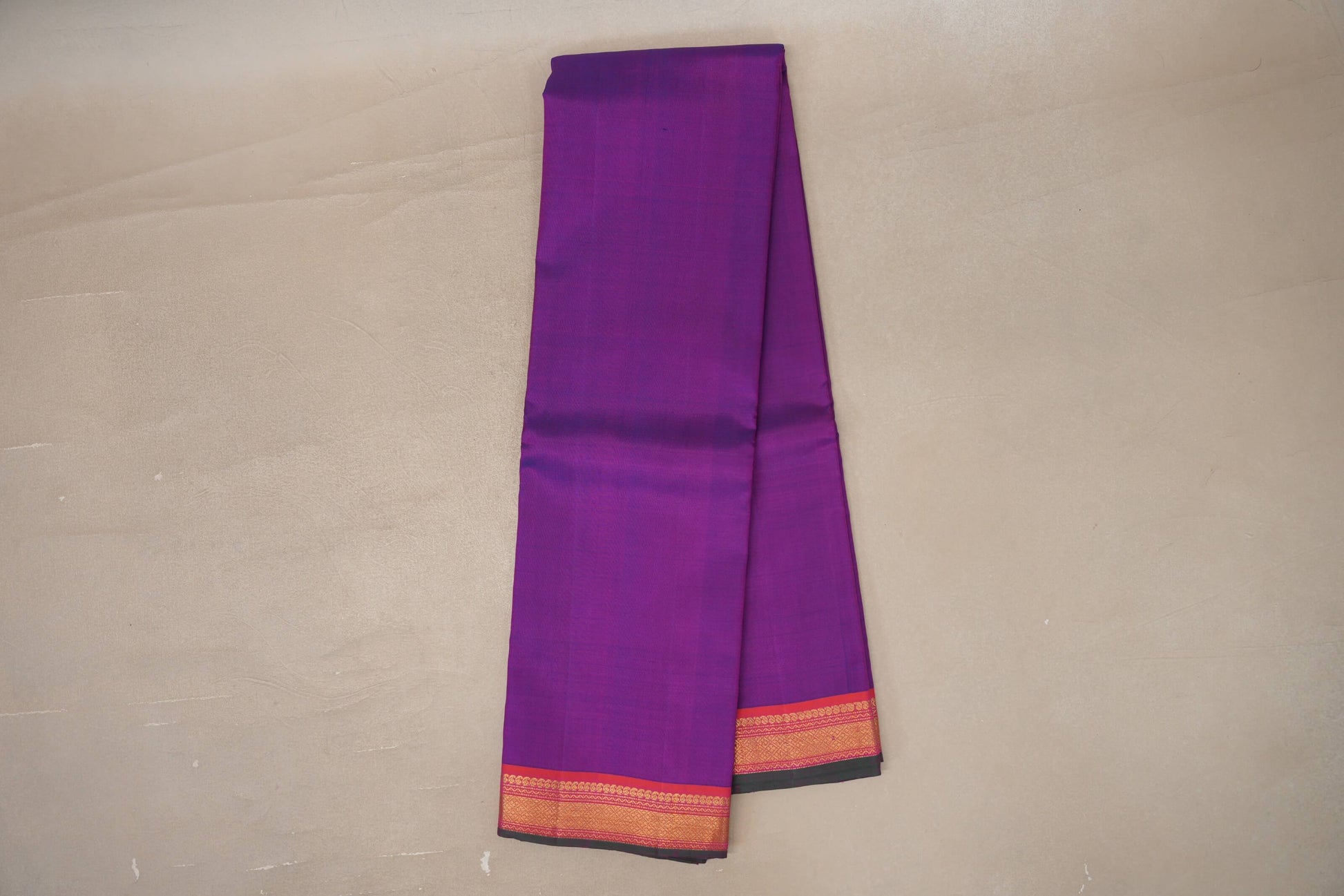 Dual Tone of Blue and Pink Vintage Kanjivaram Silk Saree by Shreenivas Silks