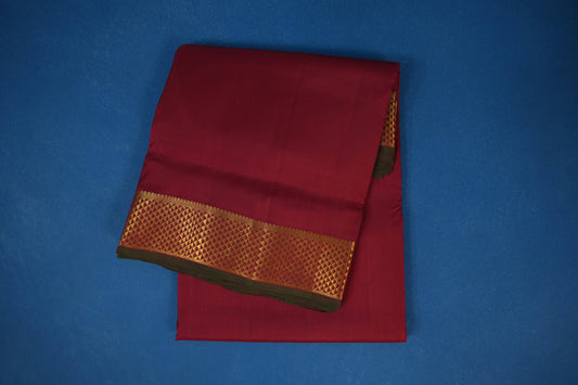 Maroon ten yards madisar silk saree