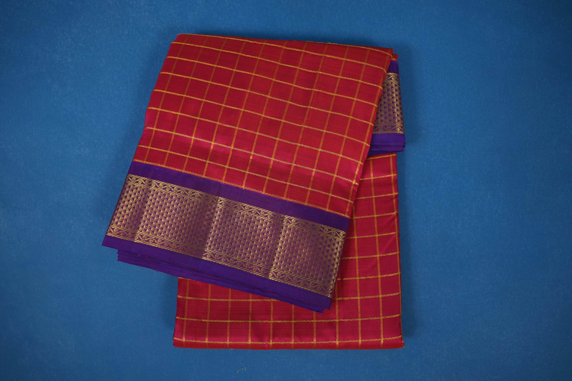 Ten yards silk saree Reddish Pink