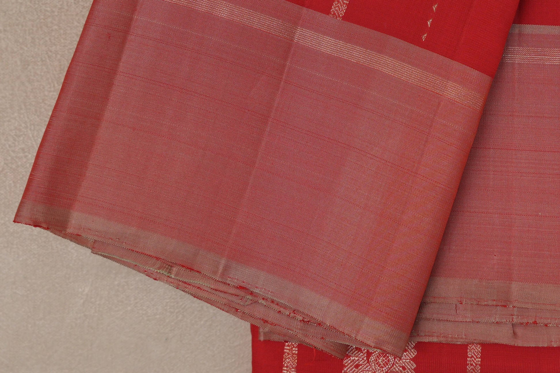 Tomato Red Vintage Kanjivaram Silk Saree border