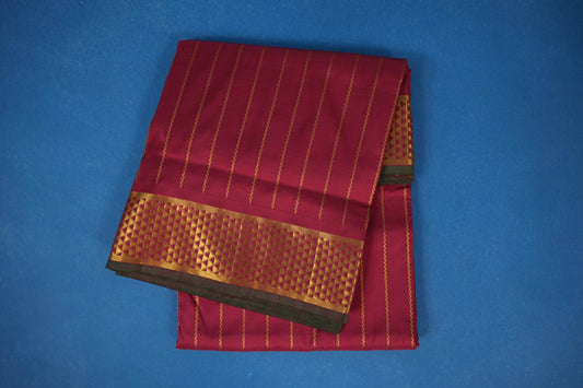 Ten yards silk saree Maroon