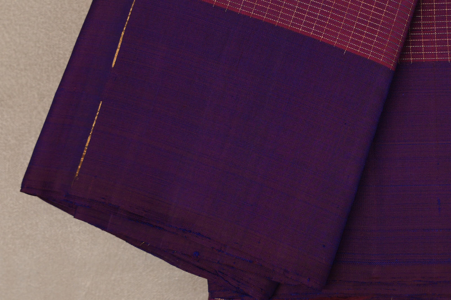 Dual Tone of Orange & Blue Vintage Kanjivaram Silk Saree border