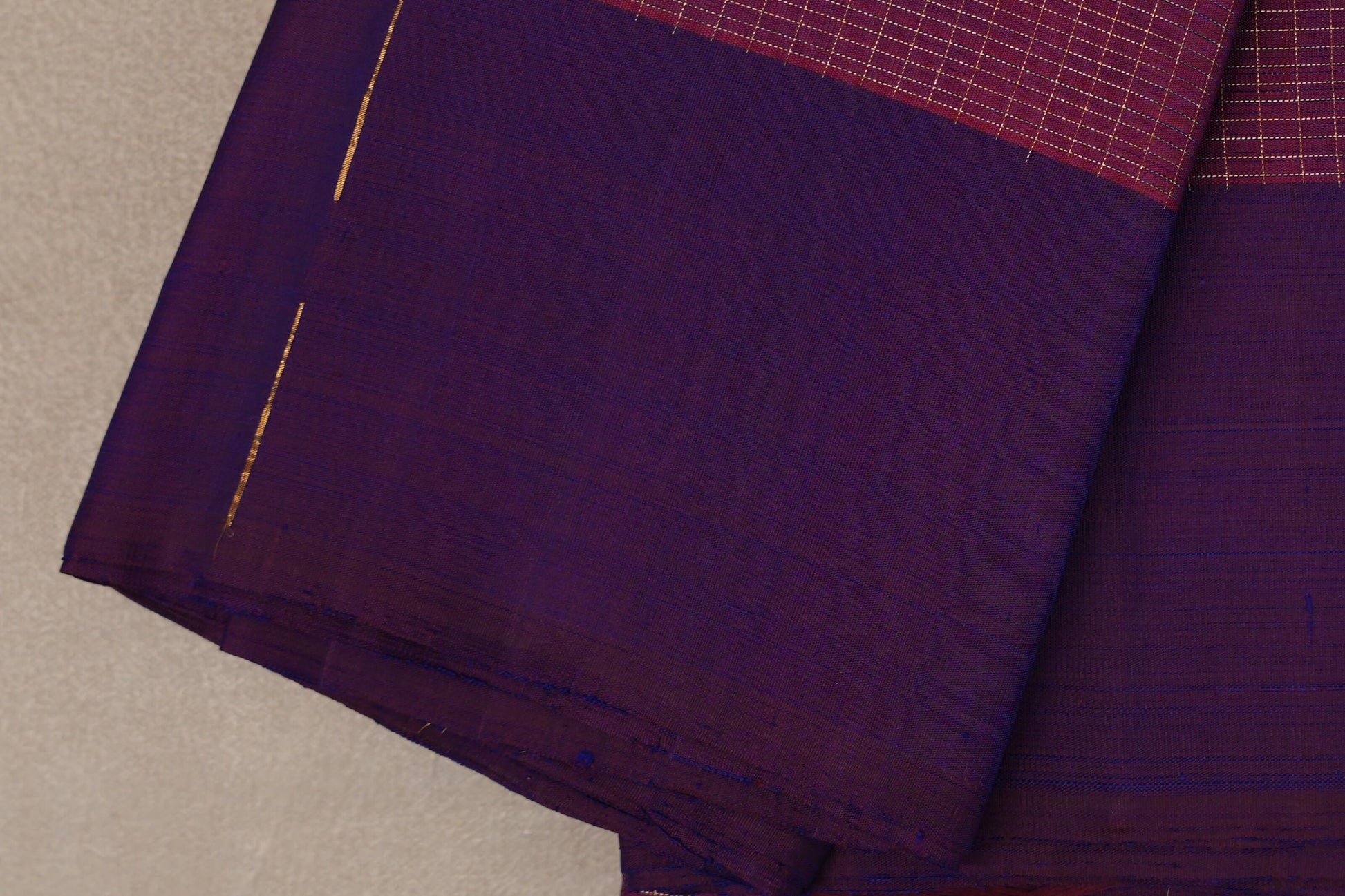 Dual Tone of Orange & Blue Vintage Kanjivaram Silk Saree border