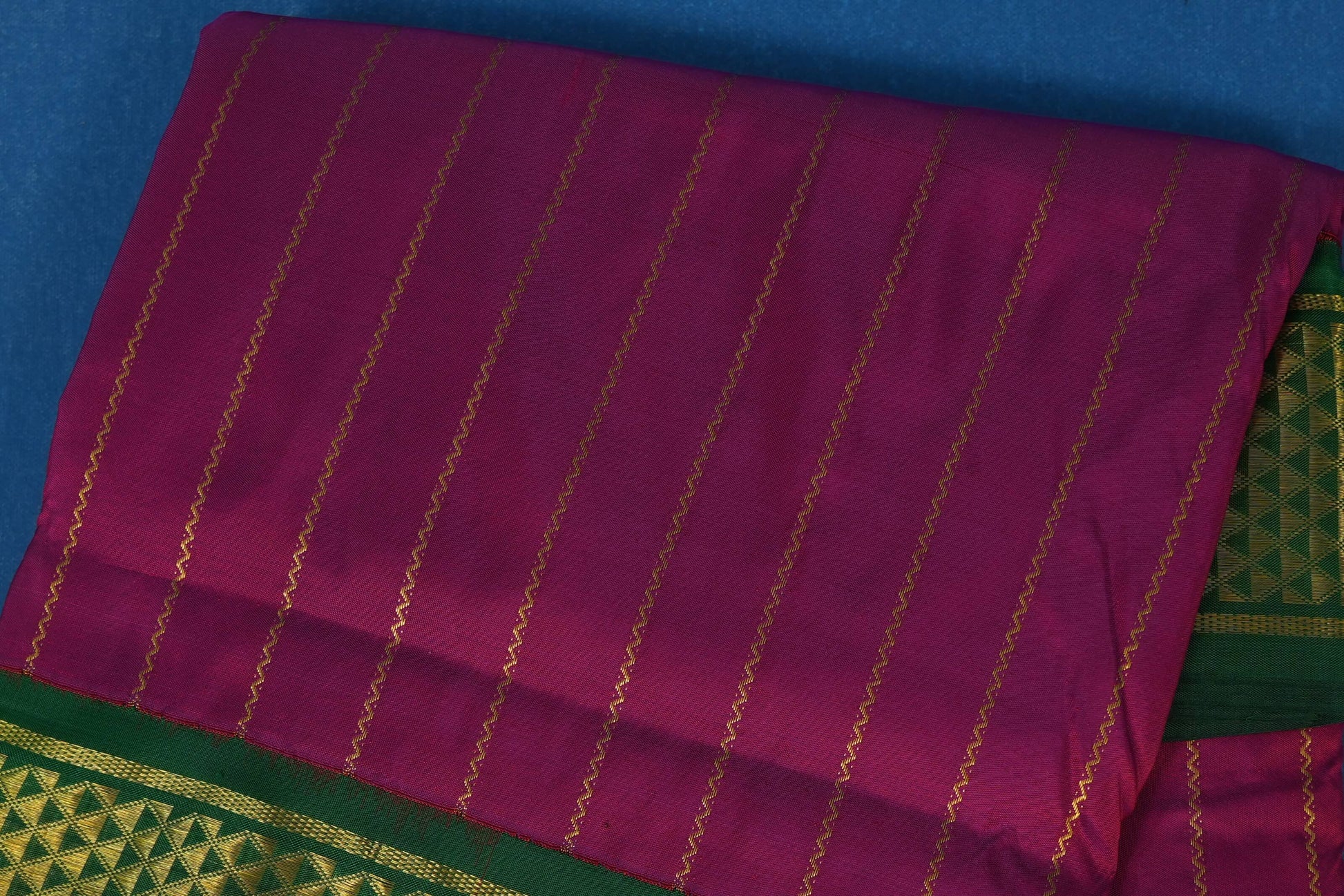 Magenta nine yards silk saree body